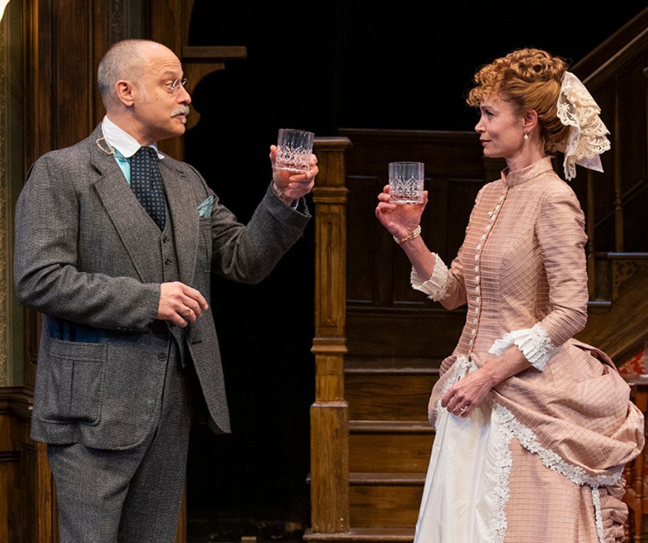 Sergeant Rough and Bella share a drink together