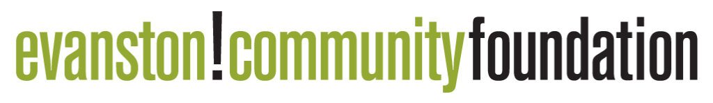 A logo in green text that reads "Evanston Community Foundation"