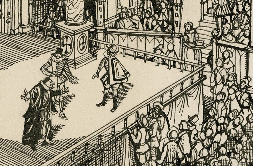 Sketch of Elizabethan actors