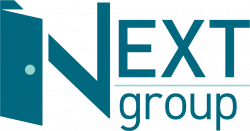 Blue text that reads "Next Group"